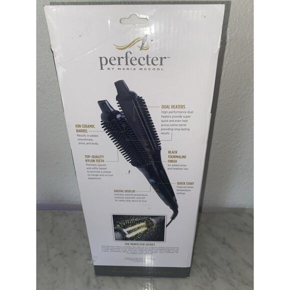 The Perfecter Heated Styling Hair Brush By Maria McCool New Ion Ceramic Barrel - Picture 4 of 9